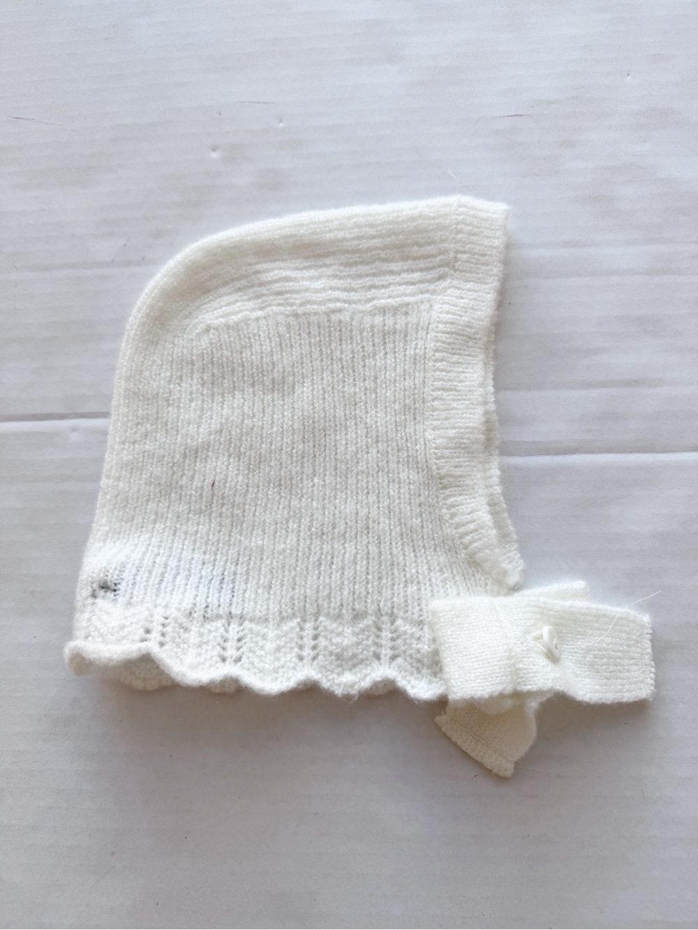 Zara Baby New Sott Knitted Baby Bonnet in Ivory White
NWOT